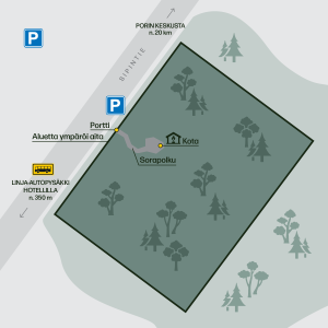 Yyterin koirametsän kartta